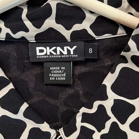 DKNY silk dress collared button down dress size 8 - Picture 7 of 8